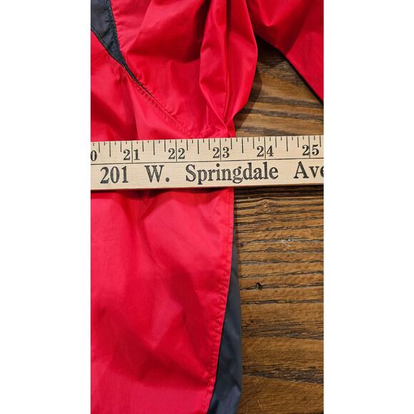 Columbia Windbreaker Hooded Mens Large Omni-shield  Packable Black & Red - Picture 11 of 12
